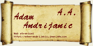 Adam Andrijanić vizit kartica